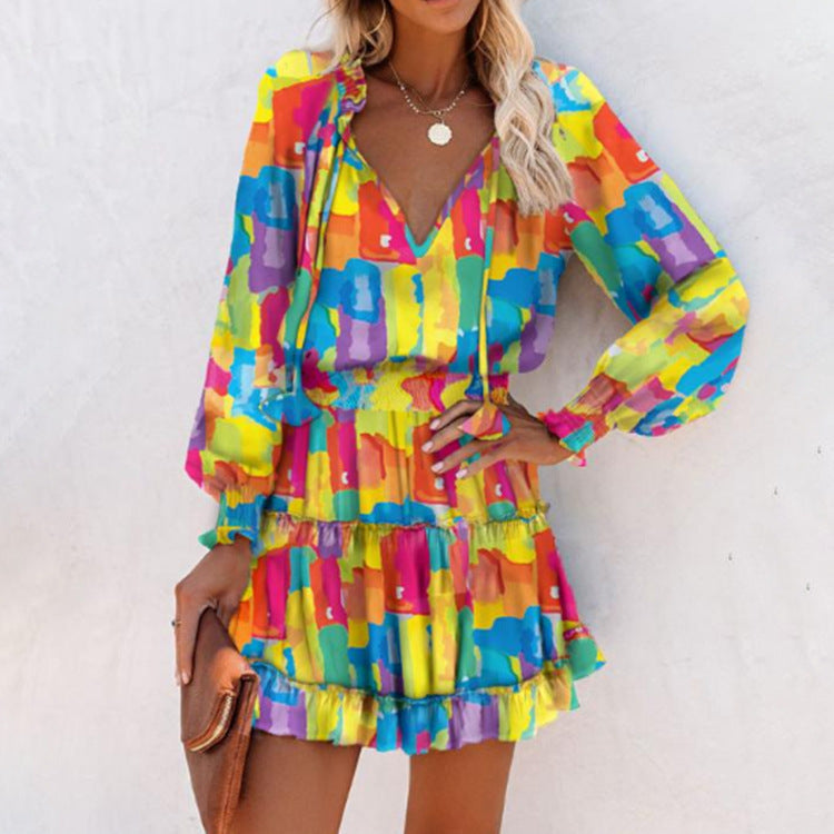 Magnifique robe mini fleurie femme, élégante et légère, parfaite pour vos journées d'été.