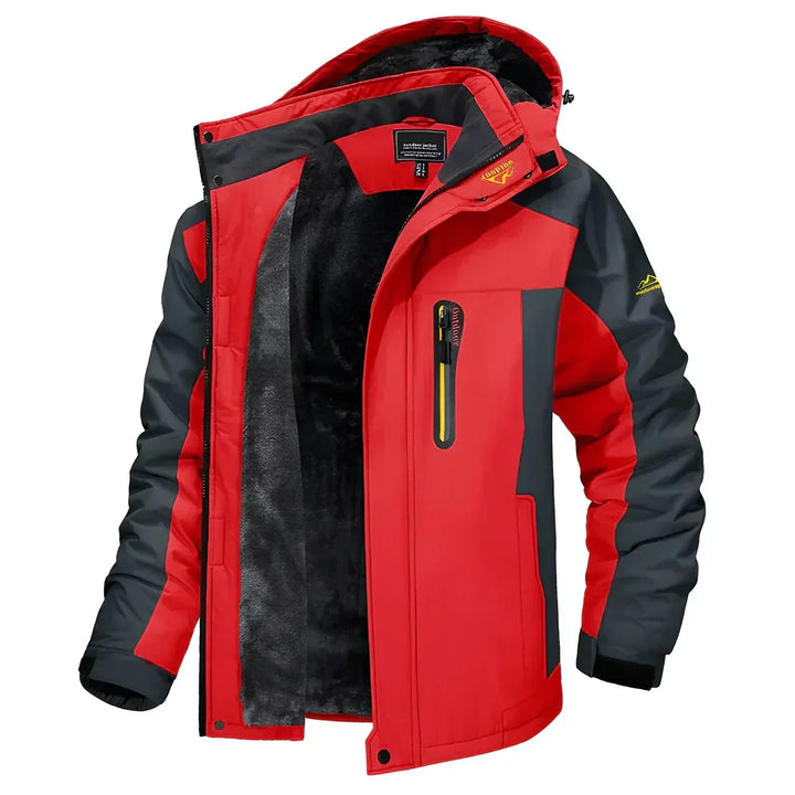 Manteau homme stylé, chaud et imperméable. Veste coupe-vent avec capuche pour les températures froides.