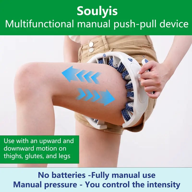 Outil de massage minceur et tonifiant, rouleau corporel anti-cellulite pour des jambes et cuisses lisses.