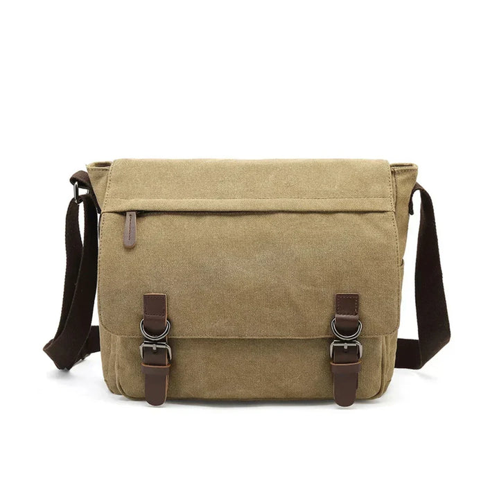 Sacoche homme marron en toile résistante, organisation optimale et look élégant pour l'homme moderne.