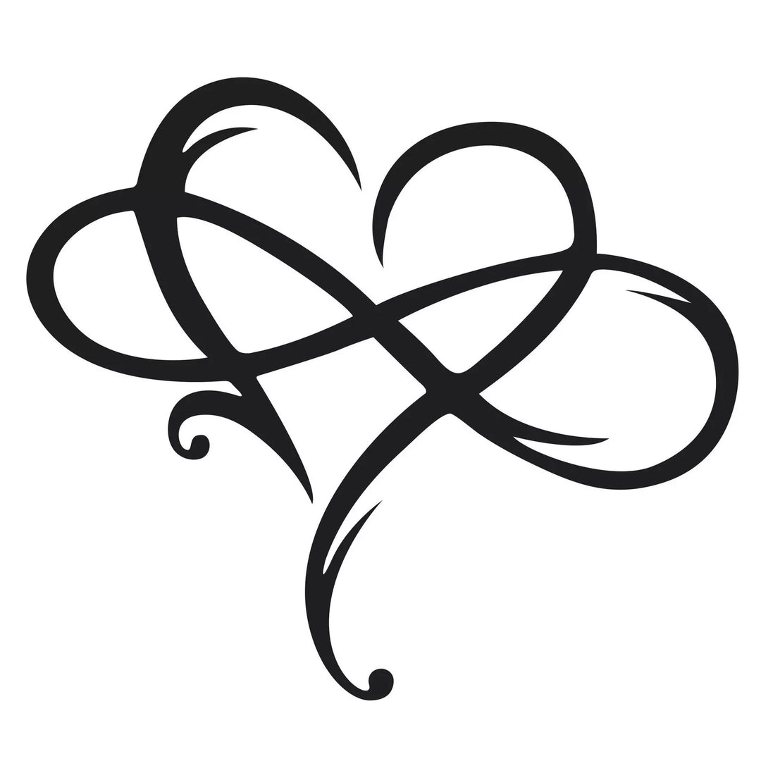 Cœur infini en fer forgé, cadeau symbolique d'amour éternel, parfait pour décorer la maison.