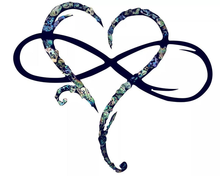 Art mural cœur infini en fer, design élégant et moderne pour décoration d'intérieur symbolique.