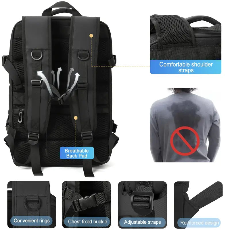 Sac à dos polyvalent pour hommes et femmes, idéal pour les déplacements quotidiens et les courtes escapades.