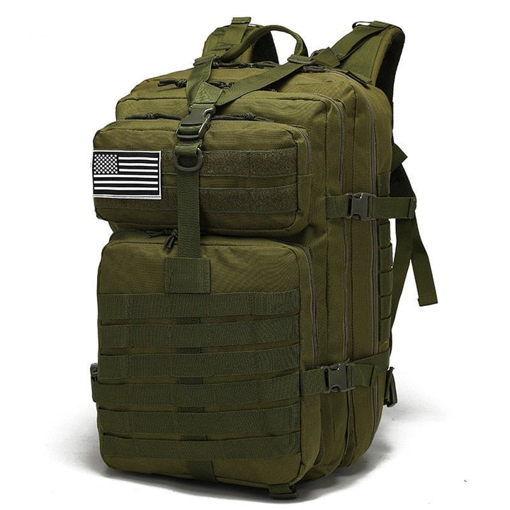 Sac à dos aventure 50L, idéal pour camping et extérieur, résistant à l'eau.