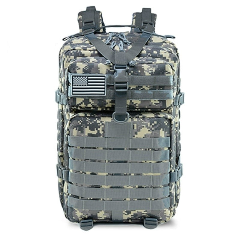 Sac à dos 50L polyvalent, pour randonnée, voyage et activités extérieures.
