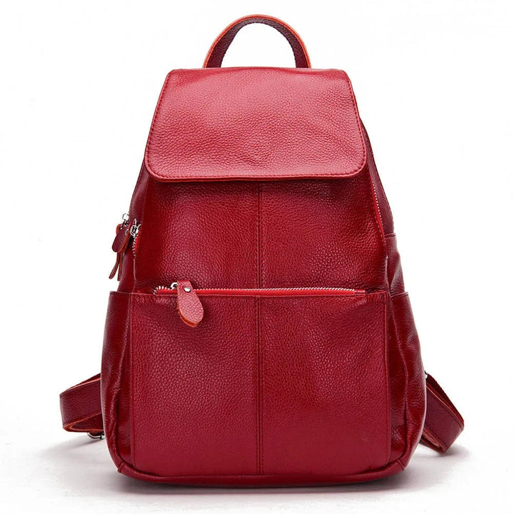 Sac à dos cuir véritable femme, accessoire de mode chic, parfait pour un look décontracté ou professionnel.