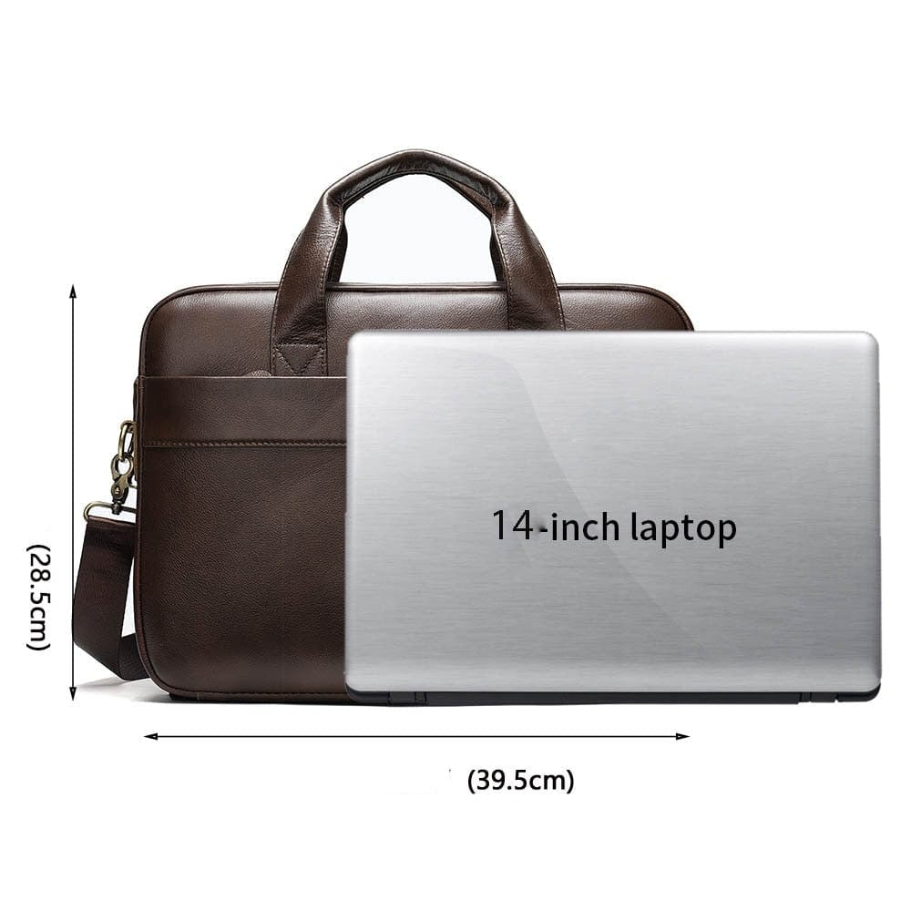 Sac professionnel homme en cuir vegan, parfait pour transporter ordinateur et documents avec style et confort.