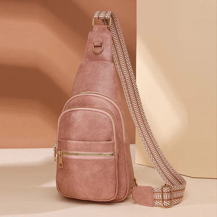 Sac poitrine femme chic, pratique pour le sport et les loisirs. Bandoulière ajustable.