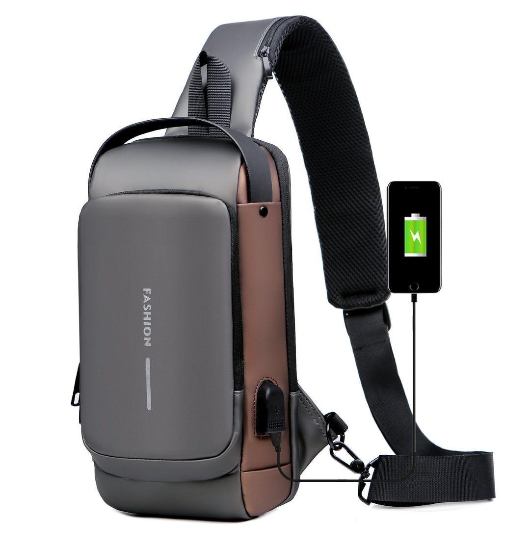 Sac à bandoulière antivol élégant et compact pour homme et femme, parfait pour la ville.