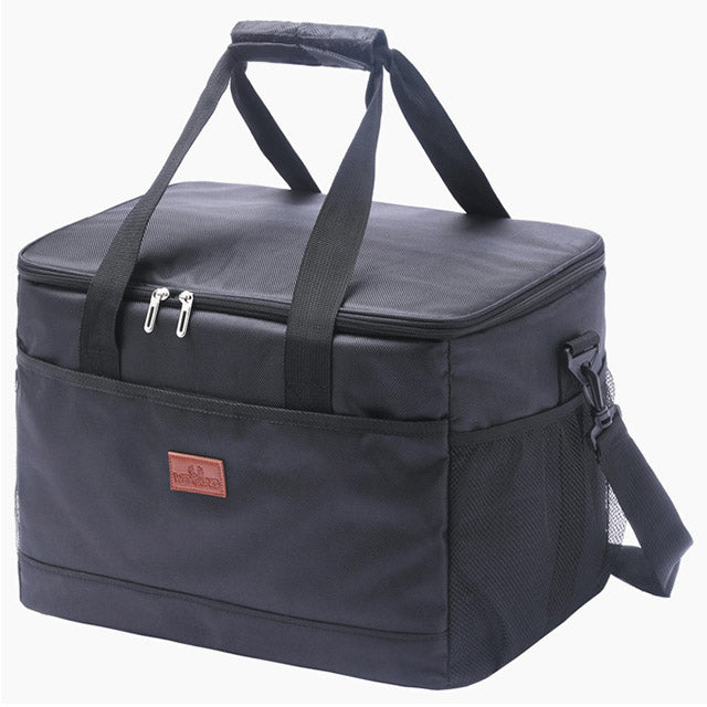 Sac isotherme 33L portable, idéal pour pique-nique, plage, camping et randonnée. Confortable à transporter.