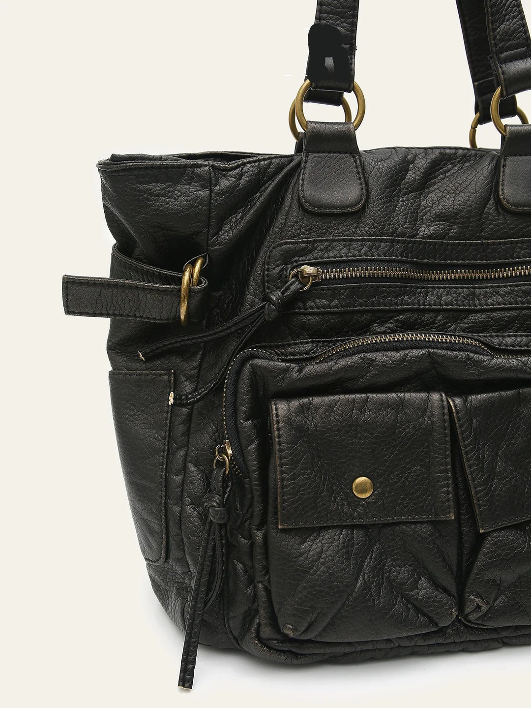 Grand sac cabas élégant pour femme ou lycéenne, couleur beige vintage, parfait pour l'épaule et le quotidien.