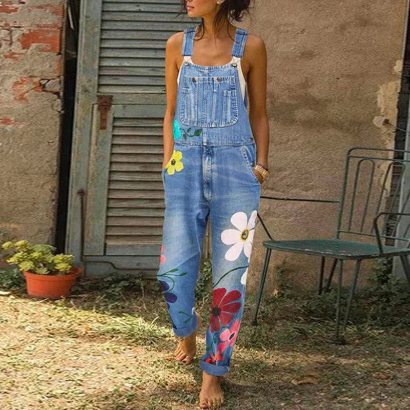 Salopette femme à coupe droite, pantalon décontracté. Idéale pour une mode féminine confortable en automne.
