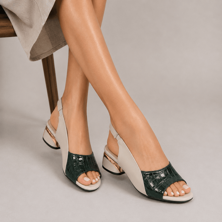 Chaussures d'été femme: sandales à talons bloc moyen, pour un style élégant et un confort optimal.