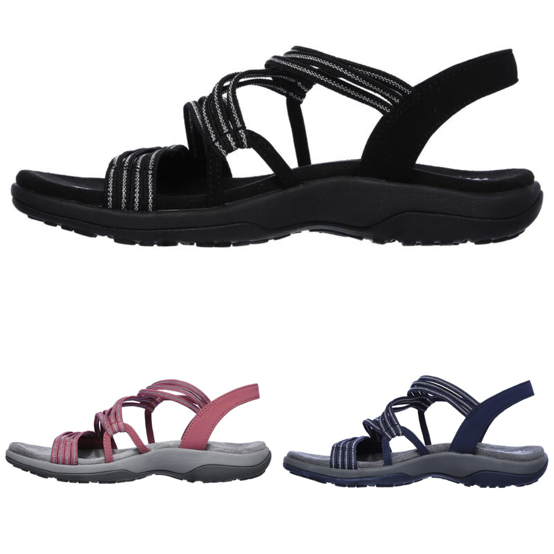 Paire de sandales femme orthopédiques élégantes. Confort, soutien et style pour toutes les activités estivales.
