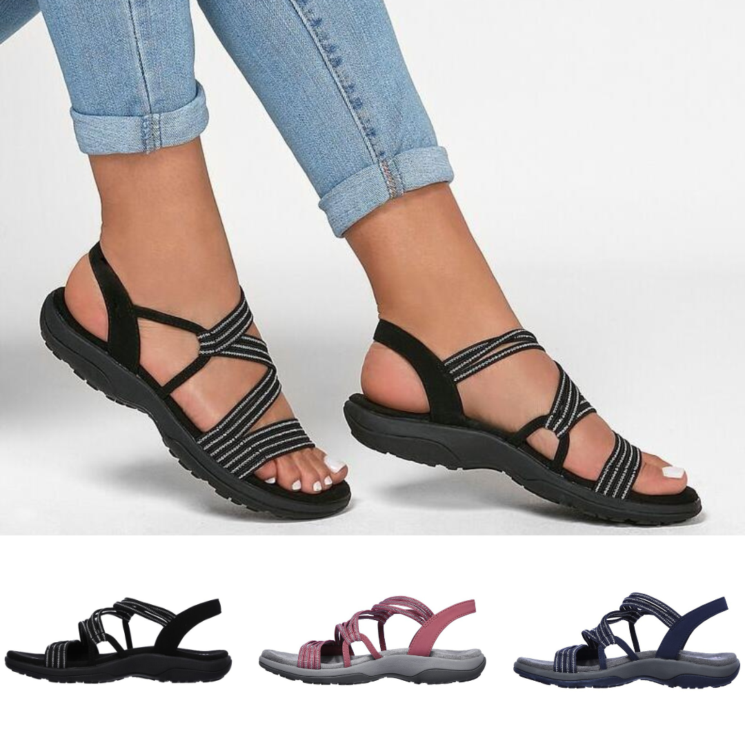 Sandales orthopédiques femme, design élégant et confort optimal pour un soutien polyvalent au quotidien.