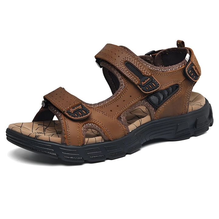 Sandales réglables homme, idéales pour la randonnée légère et un style décontracté, offrant confort orthopédique.