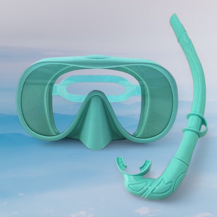 Masque de snorkeling SeaView pour adultes, vue panoramique, tuba intégral et sangle ajustable.