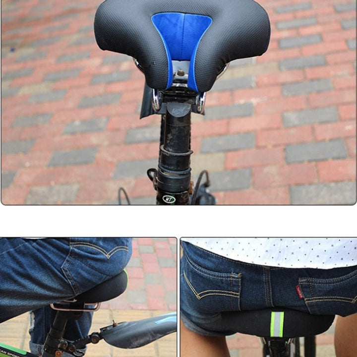 Selle vélo VTT confort H/F sans bec. Rembourrage épais ergonomique noir, parfaite pour le cyclisme de montagne.