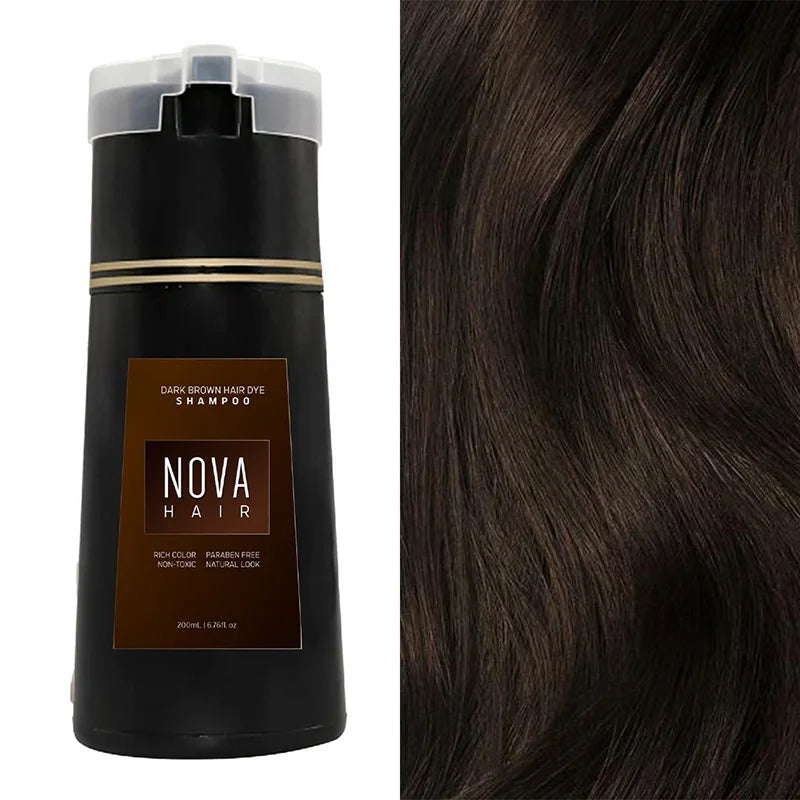 Soin capillaire : shampooing colorant pour une teinture des cheveux facile, couleur intense et durable.