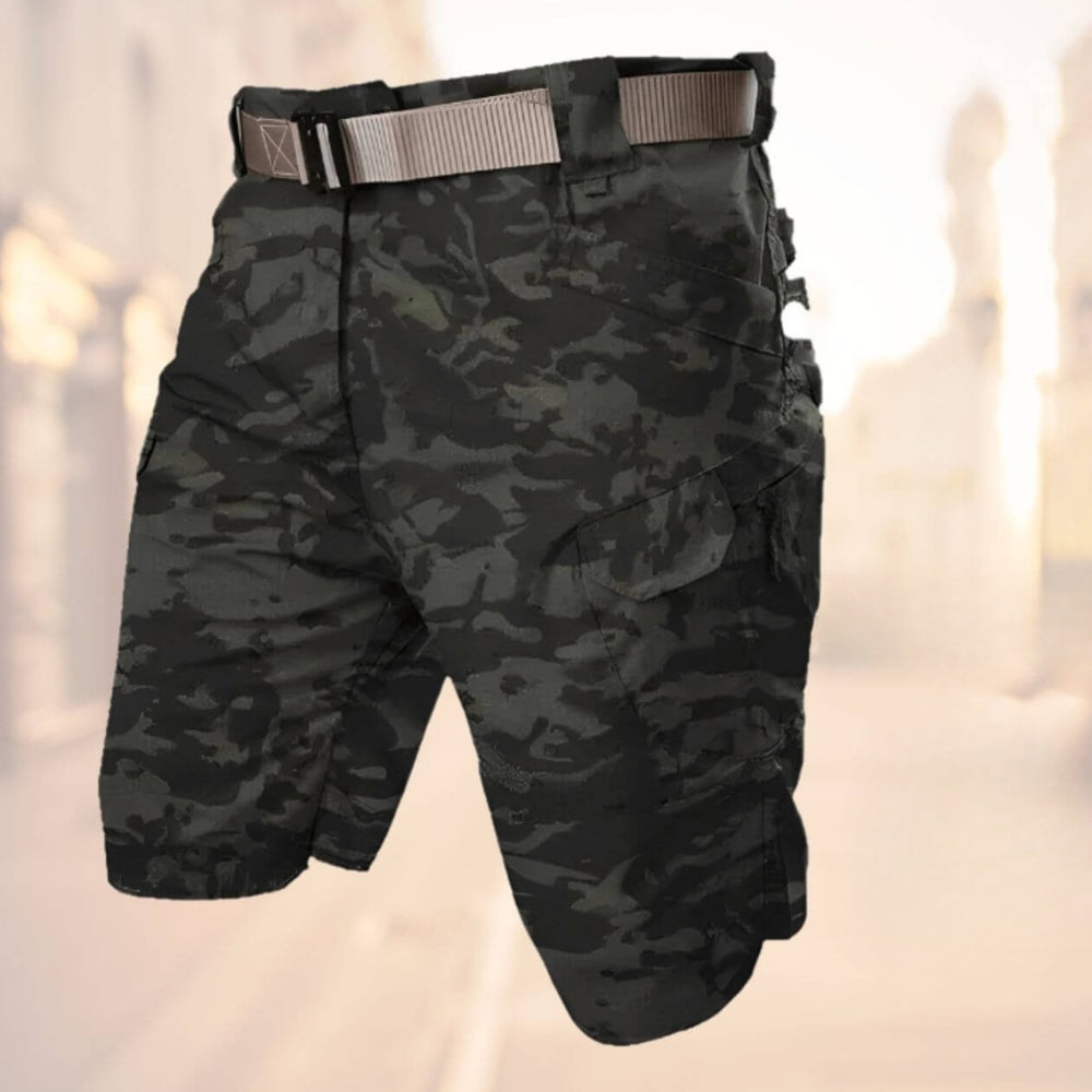 Short homme décontracté avec ceinture, style cargo, alliant confort et fonctionnalité pour l'été.