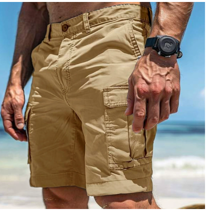 Short cargo homme confortable pour vêtements d'été décontractés, avec multiples poches, parfait pour les loisirs.