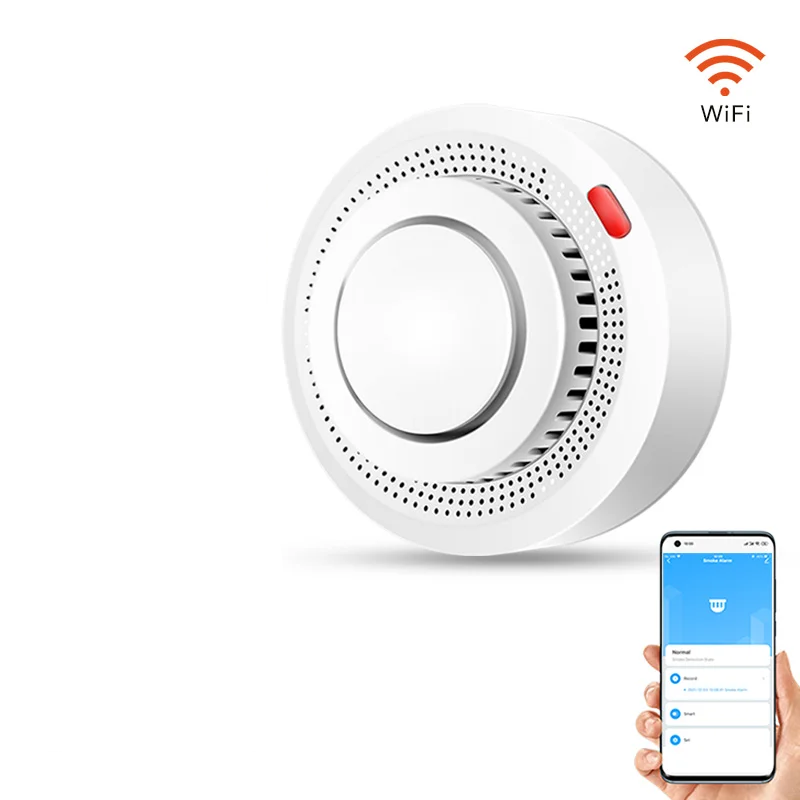 Contenu du pack: détecteur de fumée intelligent, support de fixation, vis. Alarme incendie WiFi.