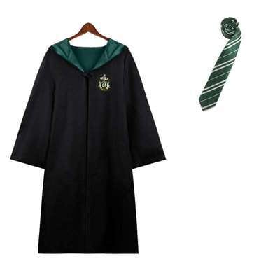 Costume de Poudlard Harry Potter authentique, cape de sorcier Serpentard pour fête costumée ou Halloween.