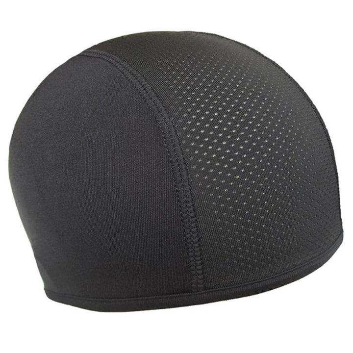 Sous-casque rafraîchissant unisexe noir pour casque moto et vélo, offre un confort optimal.
