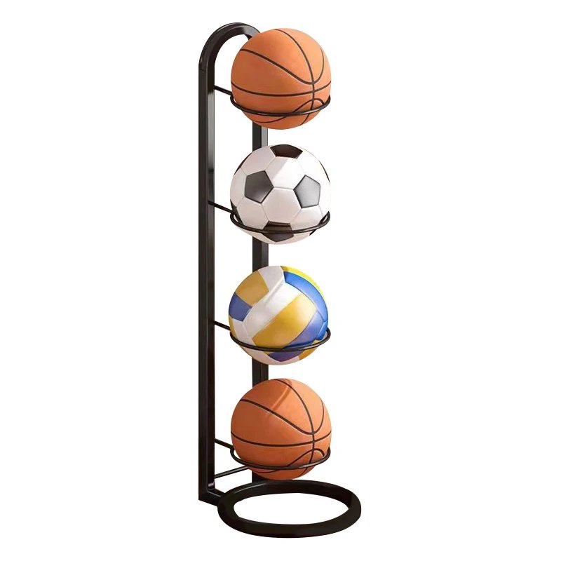Optimisez l'espace avec cet organiseur vertical moderne pour ballons de sport. Fini le désordre !