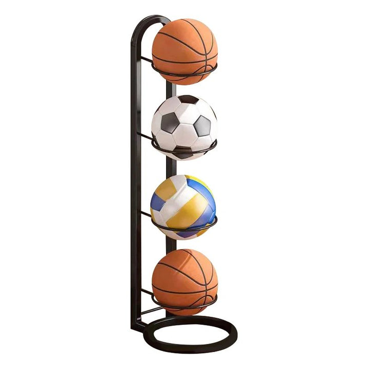 Optimisez l'espace avec cet organiseur vertical moderne pour ballons de sport. Fini le désordre !