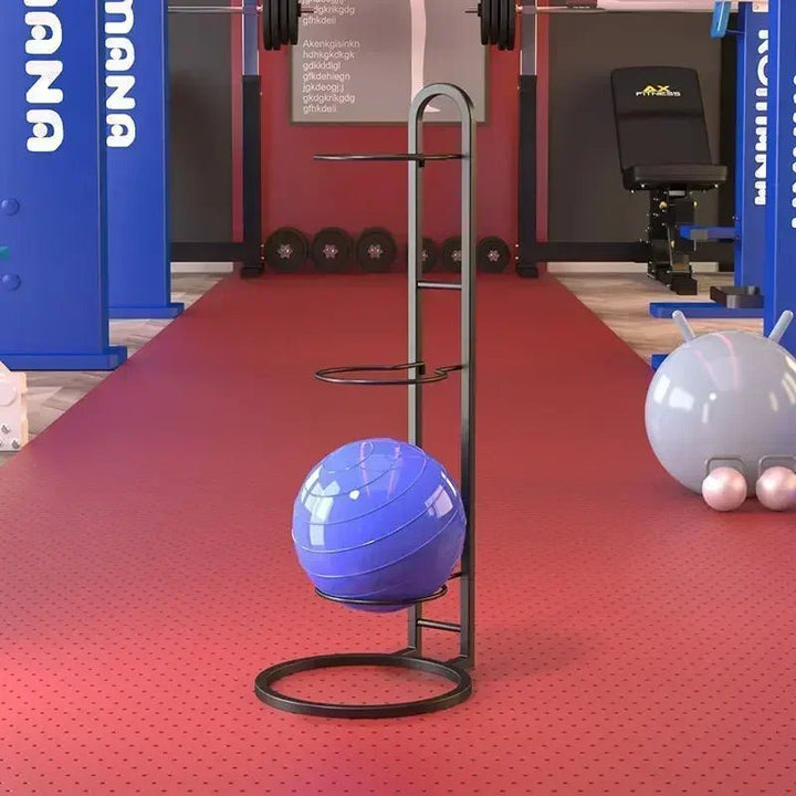 Organiseur vertical robuste pour ballons de football, basketball, volley. Solution de rangement pratique.