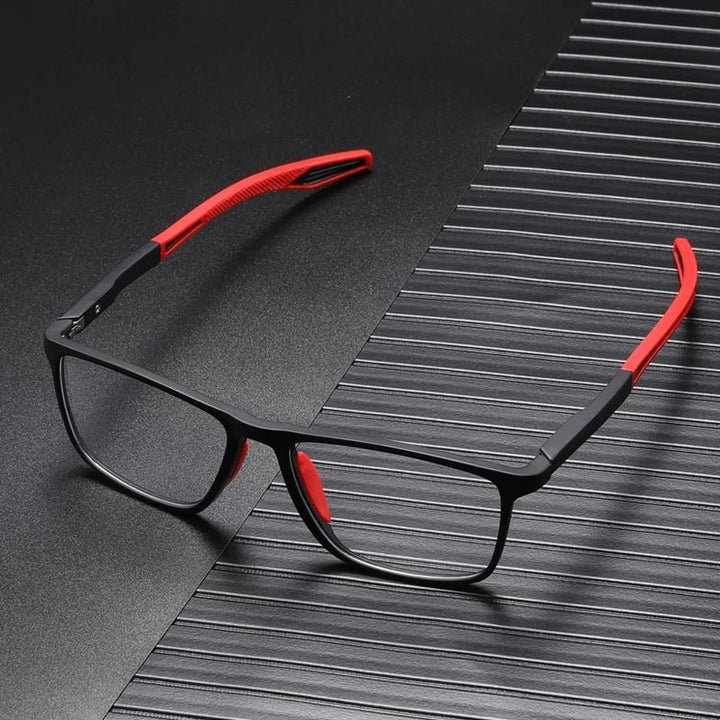 Lunettes de lecture élégantes pour hommes, monture légère, protection multifocale anti-lumière bleue et confort.