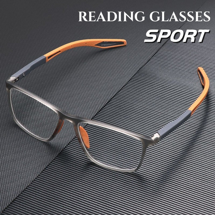 Lunettes lecture homme ultra-légères anti-lumière bleue pour presbytie. Vision claire et protection yeux.