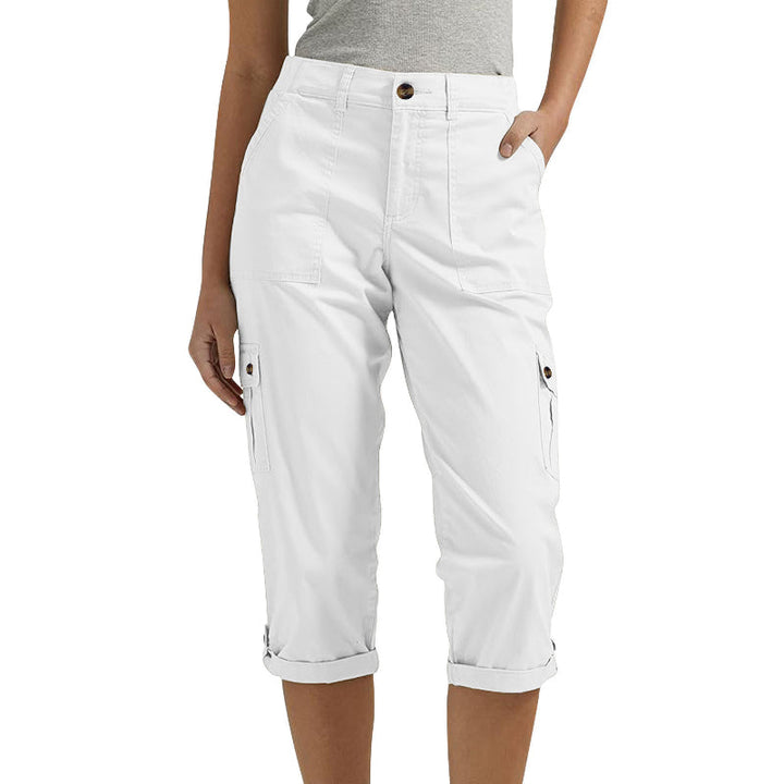 Capri cargo femme confortable et respirant, avec de nombreuses poches, pour le printemps-été.