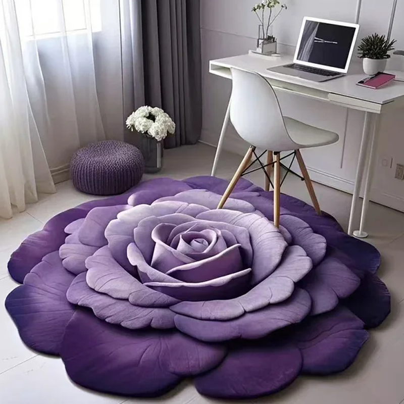 Tapis floral BloomMat antidérapant et absorbant, idéal pour salle de bain ou entrée, velours cristal.
