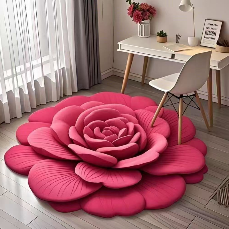Tapis de sol floral élégant BloomMat, design moderne, parfait pour une décoration intérieure chic et cosy.