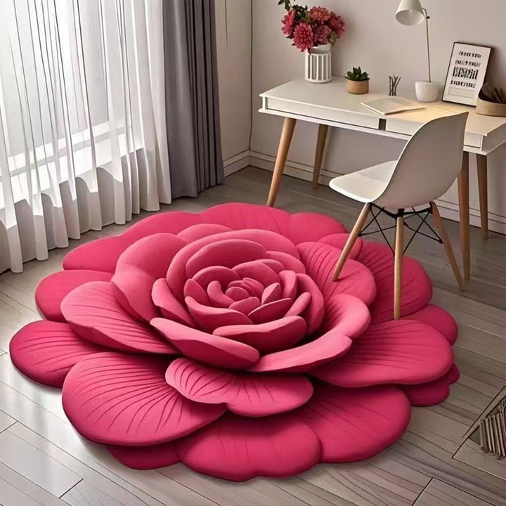 Tapis de sol floral élégant BloomMat, design moderne, parfait pour une décoration intérieure chic et cosy.