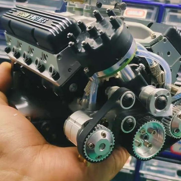 Kit assemblage moteur V8 essence miniature, un passe-temps stimulant pour construire votre propre modèle réduit fonctionnel.