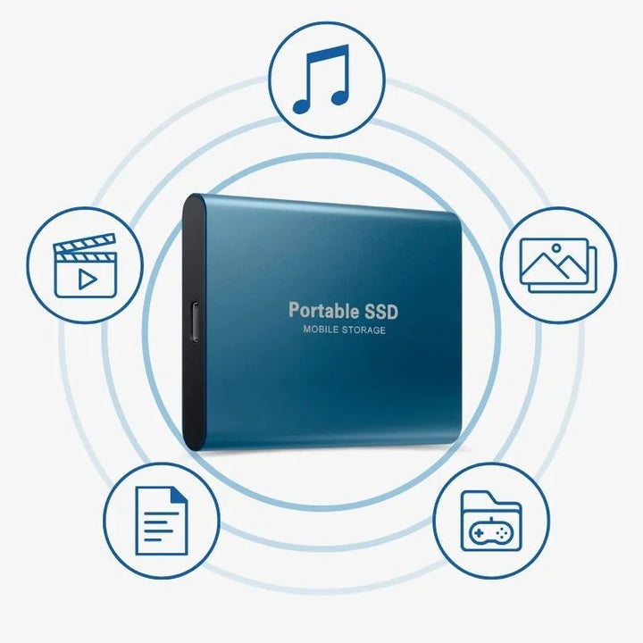 Solution de stockage SSD externe portable nouvelle génération. Ultra-rapide pour toutes vos données et sauvegardes.