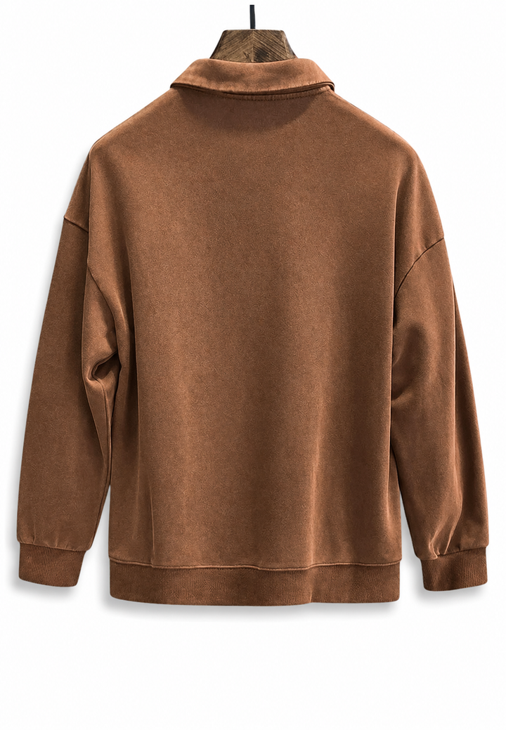 Mode décontractée homme: Polo à manches longues délavé, style vintage, casual chic, pour l'automne.