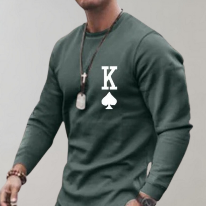 Survêtement homme vert décontracté, alliant confort et style. Idéal pour athleisure, sport et mode masculine contemporaine.
