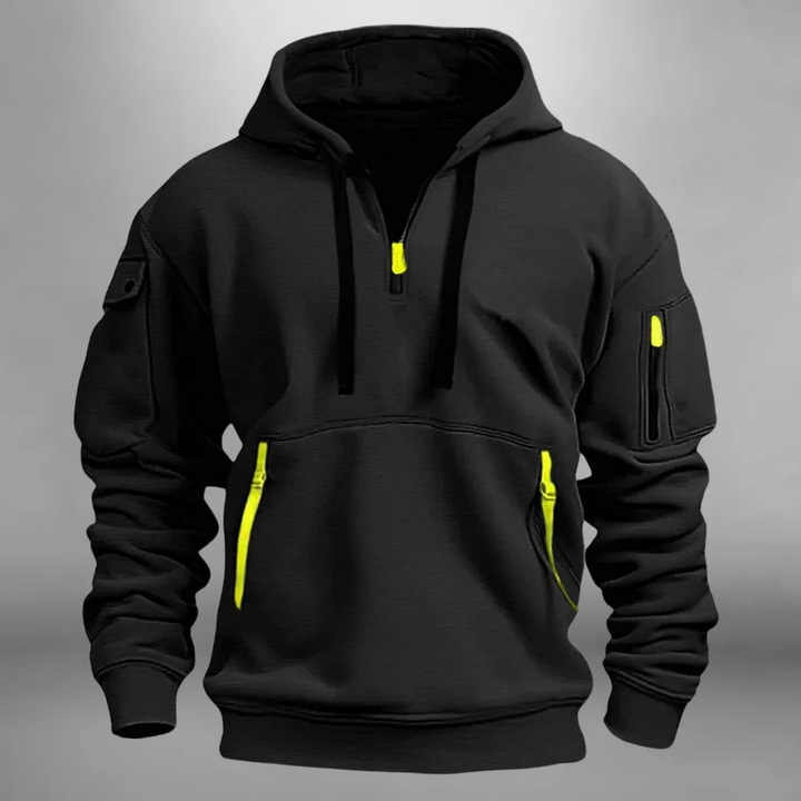 Ce sweat à capuche homme décontracté offre douceur et chaleur, idéal pour le sport ou la détente à la maison.