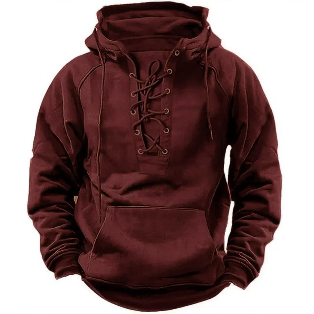 Sweat homme à capuche épais et confortable, coupe décontractée. Parfait pour un style vintage ou décontracté.