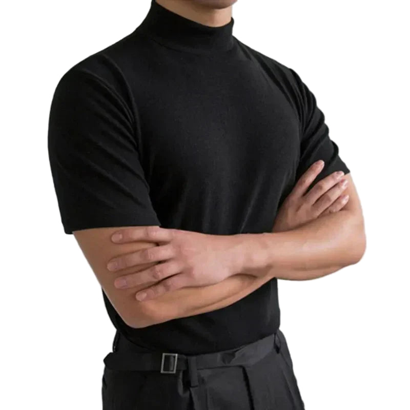 T-shirt homme col montant, élégant et décontracté. Idéal pour un style moderne et confortable au quotidien.