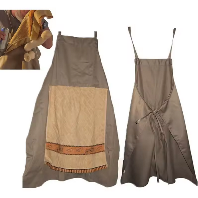 Cadeau original: Tablier de cuisine marron avec motif drôle. Idéal pour les amateurs de barbecue et fêtes entre amis.