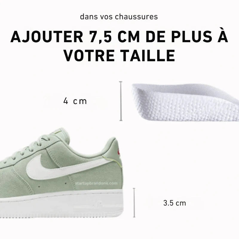 Inserts de chaussures pour hommes, offrant confort, hauteur et une meilleure posture au quotidien.