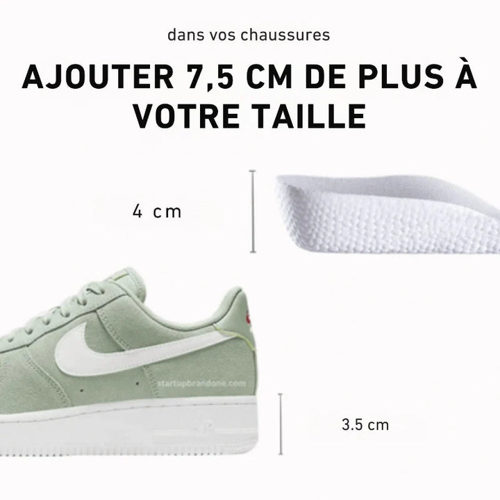 Inserts de chaussures pour hommes, offrant confort, hauteur et une meilleure posture au quotidien.