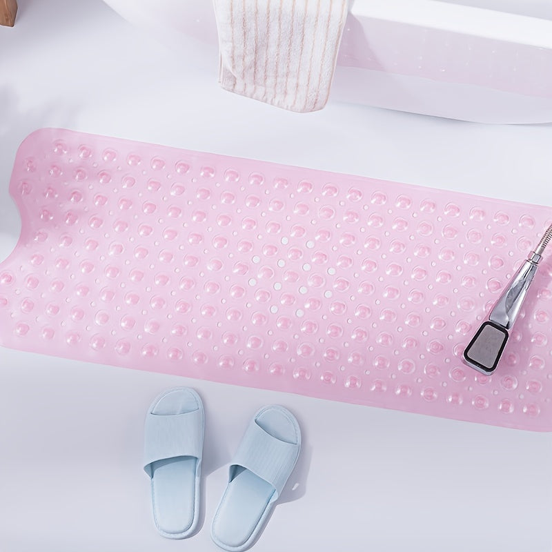 Grand tapis de bain confortable en PVC, idéal pour la douche. Antidérapant, lavable et facile à entretenir.