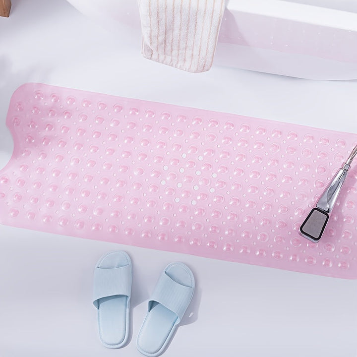 Grand tapis de bain confortable en PVC, idéal pour la douche. Antidérapant, lavable et facile à entretenir.