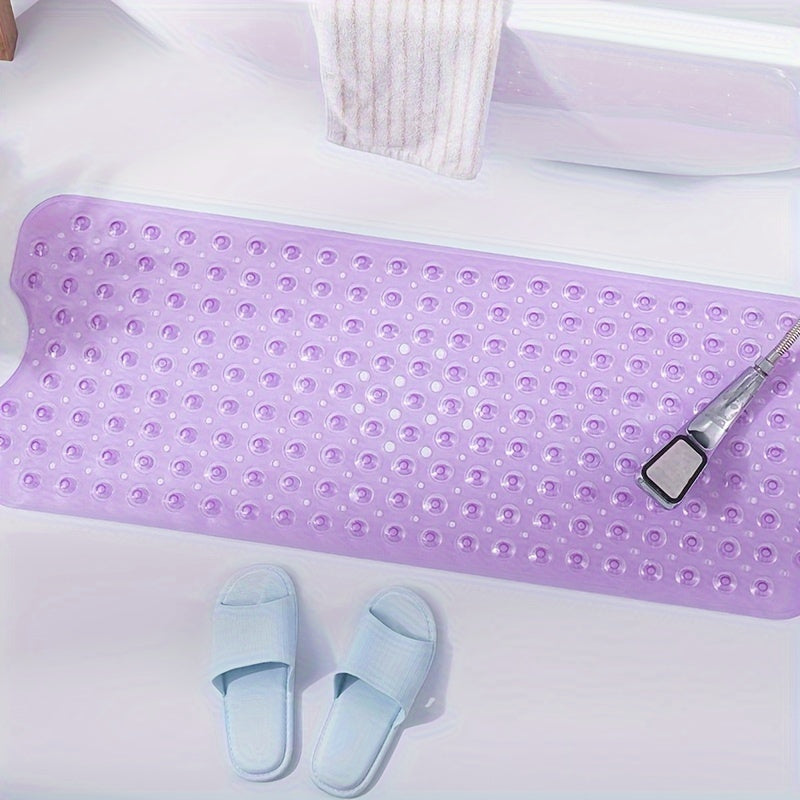 Tapis de douche XL en PVC antidérapant, offrant confort et sécurité pour toute la famille. Lavable facilement.